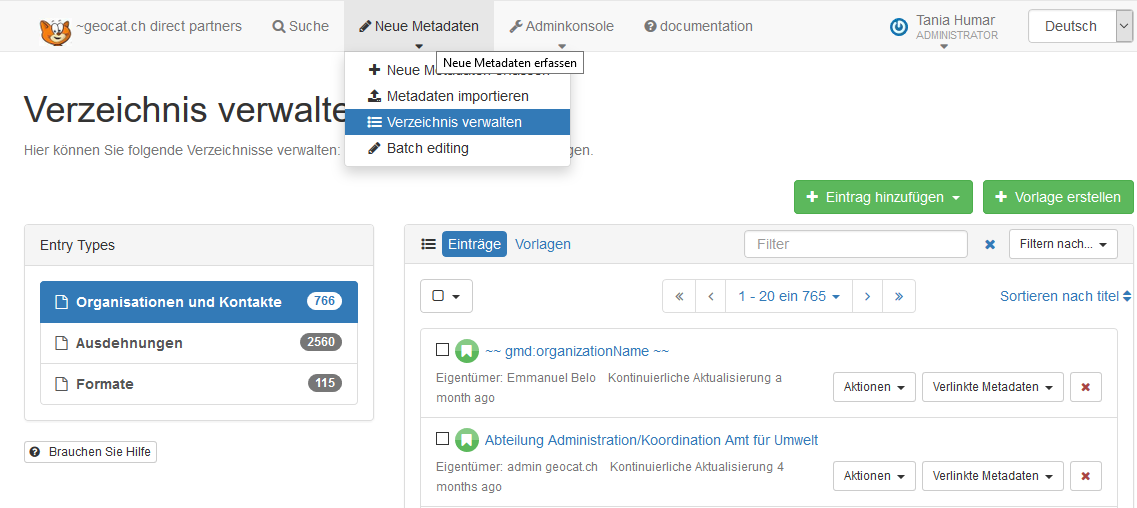 Screenshot Verzeichnisse geocat.ch